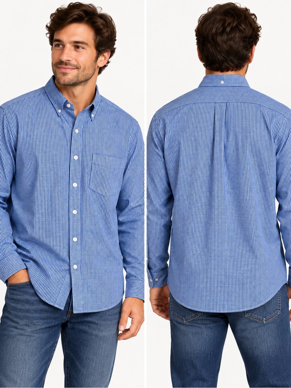 Men's Gap Size L Gingham Button-Down Shirt (0040)